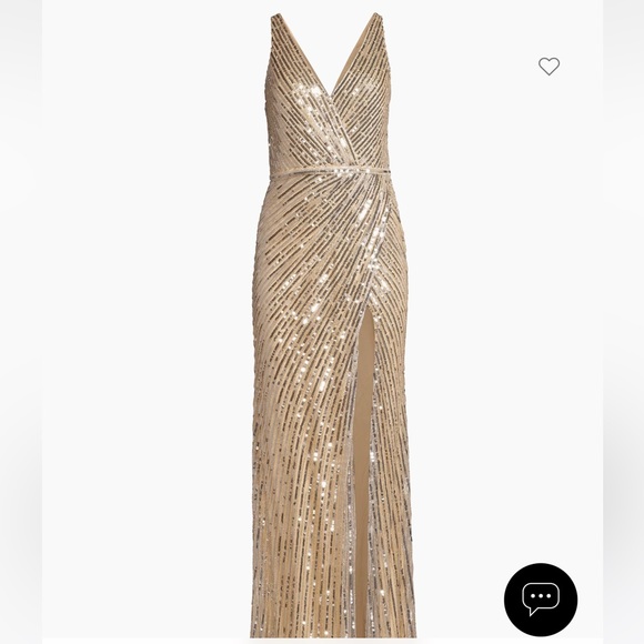 MAC DUGGAL gold sequined gown/ dress - Picture 4 of 5